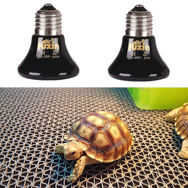 100W Reptil Värmeavgivare Infraröd Keramisk Värmelampa Svart Avgivare Glödlampa 100W