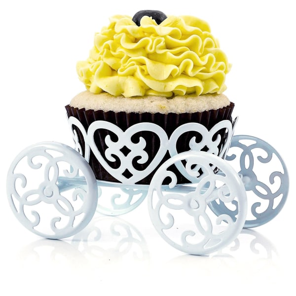 2-pak Single Princess Carriage Cupcake Stand Holder Display white