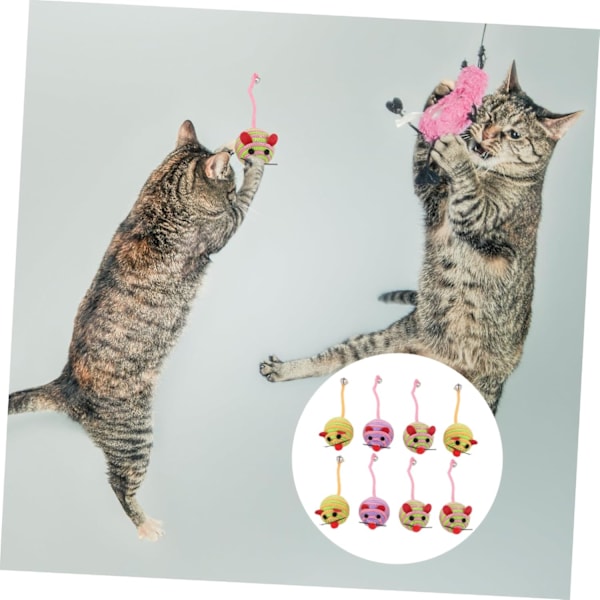 8-pack Mus Kattboll Kattleksaker Valpleksaker Kattartiklar Leksaker Hundleksaker Kattunge Interaktiva Leksaker Liten Mus Kattboll Leksaksboll