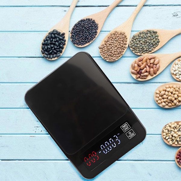 5kg/0,1g Högprecisions LCD Digital Kaffevåg med Timerfunktion