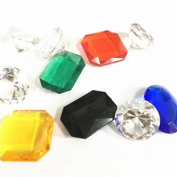 10 stk. Akryl Plast Rektangulær Oval Firkant Diamantform Brikker For Brikke Brettspill Teller Tilbehør Rectangular Black