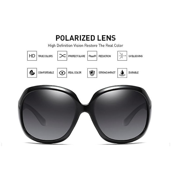 Naisten Yksinkertaiset Uudet Aurinkolasit Tyylikkäät Polarisoidut Ylisuuret Pyöreät Muoti Isot Muoviset Naisten Aurinkolasit Uv400 Color 1 One Piece