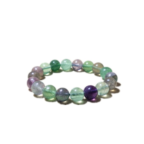 Gaveidé - Naturligt Halvædelstensarmbånd Fluorit Diameter 8mm Elastikbånd (Elastikbånd)