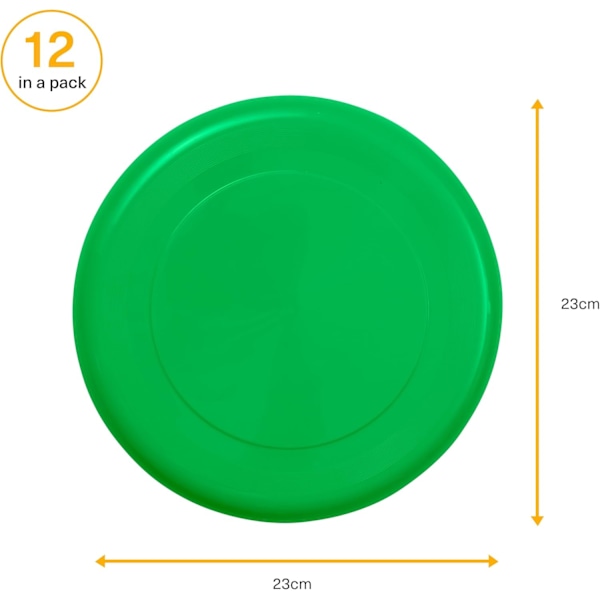 12 färgglada frisbees för barn och hundar - 23cm - robusta och stabila - perfekta för utomhuslek och stranden