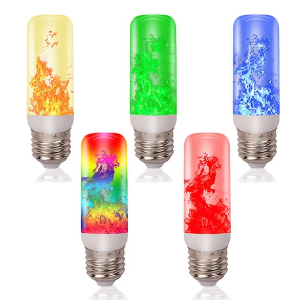 Modes Fire Light Bulbs E27 Base Flame Bulb Dekorasjon LED Flame Light Bulbs