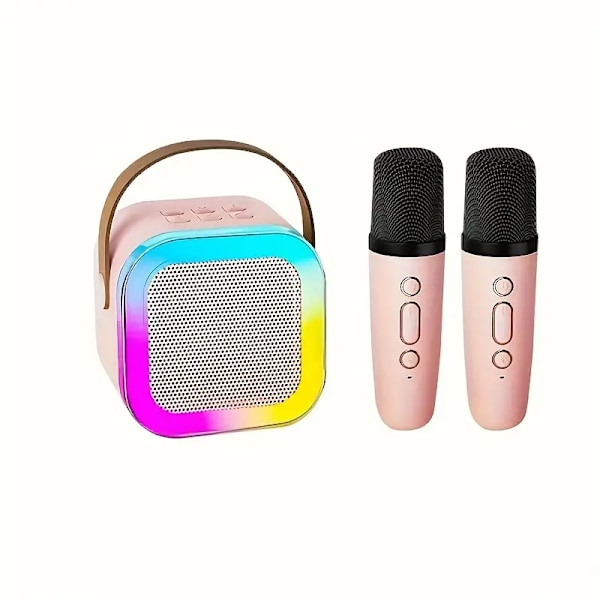 Högtalare med mikrofonset, karaoke-maskin för hemmet, portabel handhållen karaoke-mikrofonhögtalare för vuxna hemmafester födelsedagar, K12