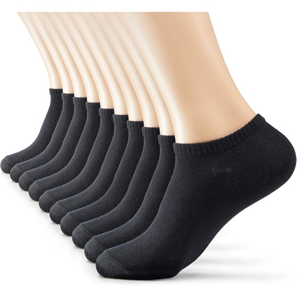 10 paria puuvillaisia ​​Slim Fit -nilkkasukkia - hengittävät ja paksut pehmustetut sukat miehille ja naisille