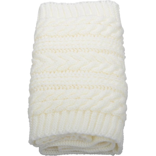 Dam Tjock Ribbstickad Vinter Infinity Cirkel Loop Halsduk Premium Crochet White