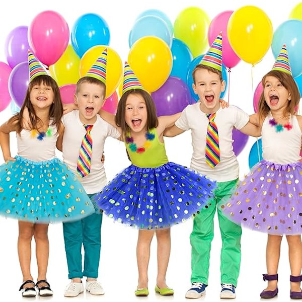8 kpl Tyttöjen Tutu-hame 3 kerrosta Pistekuvioinen Tutu-balettihame Tulle-kuplahame Pikkulapsille Tyttöjen Pukeutumiseen Syntymäpäiväjuhliin Kevään Pääsiäisen Asun
