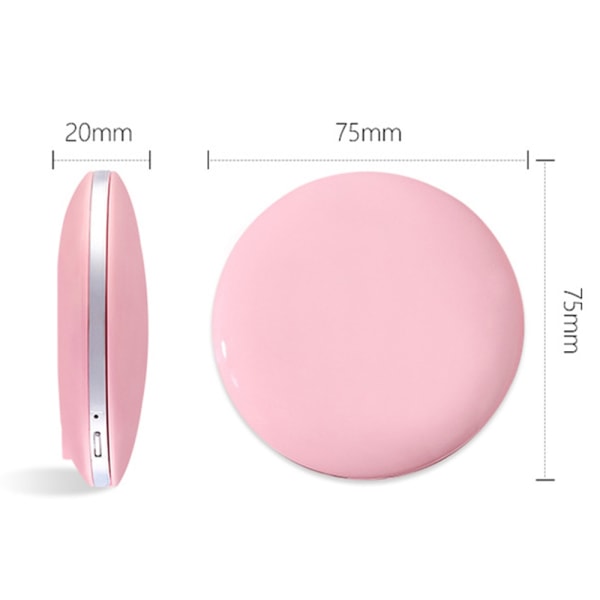 3x förstorande sminkspegel med lätt mini rund bärbar Pink Adjustable