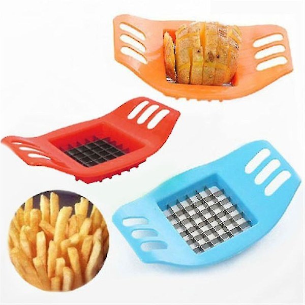 Potatisskärare i rostfritt stål, köksredskap, pommes frites-skärare, potatisskärare, hackare, kökstillbehör, köksredskap