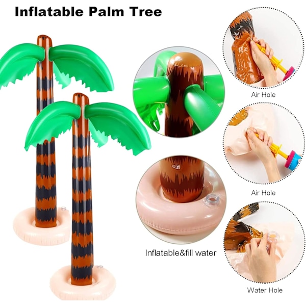 Oppustelig Palme Flamingo Banan Strandbold Papegøje Strand Pool Legetøj til Tropisk Hawaiiansk Luau Fest Sommer Pool Strand Fest Dekorationer