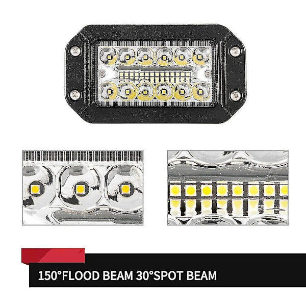 2 stk. 12V 6 tommers innfelt arbeidslys 26 LED Super Sterk Spotlight Bilfrontlykter