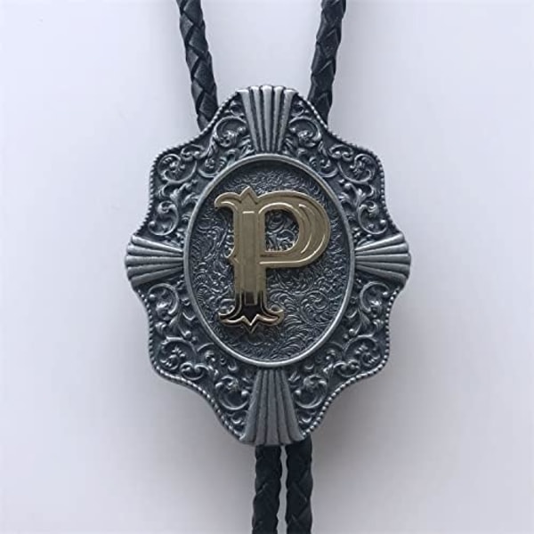 Original Initial P Western Bryllupsslips Læder Halskæde