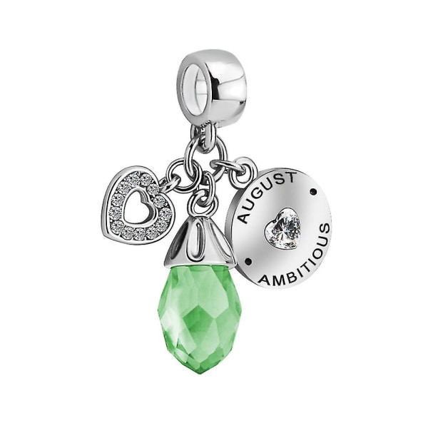 Simuleret Birthstone Charm Armbånd August