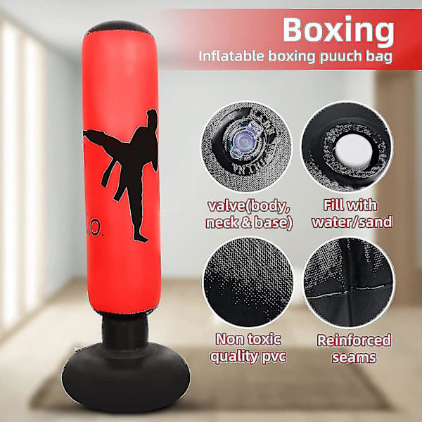 Punching Bag til børn. Oppustelig boksesæk. Boksesæt til børnetræning. Øjeblikkelig rebound