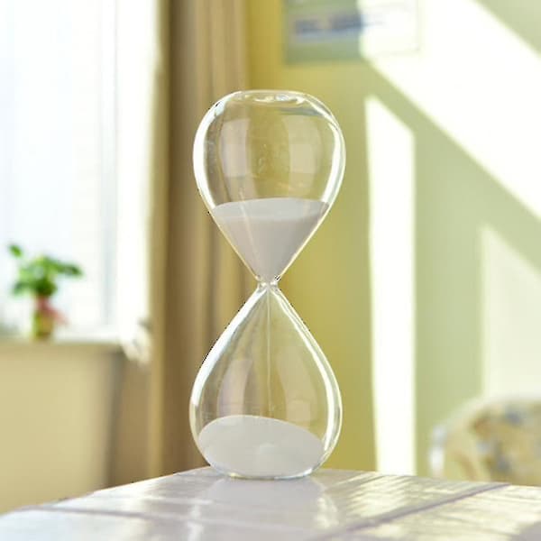 Personligheds-Sandur - 5/30/60 Minutter Rund Sandtimer White 30min