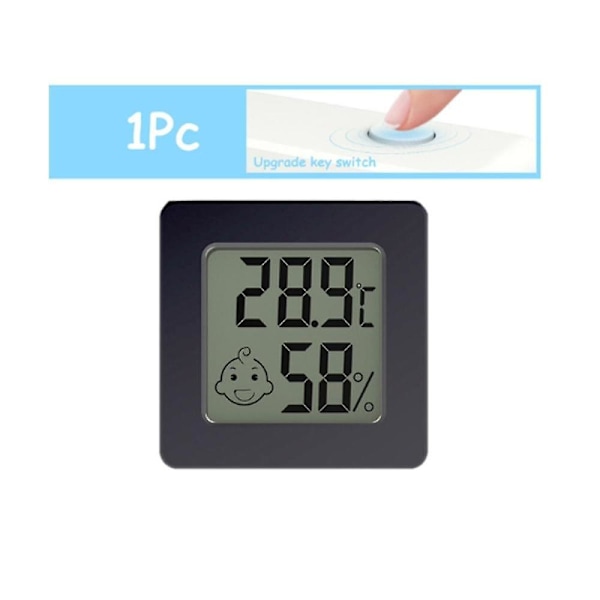 Mini LCD Digitalt Termometer Hygrometer Temperaturmåler Fugtighedssensor Knapsæt med Batteri B
