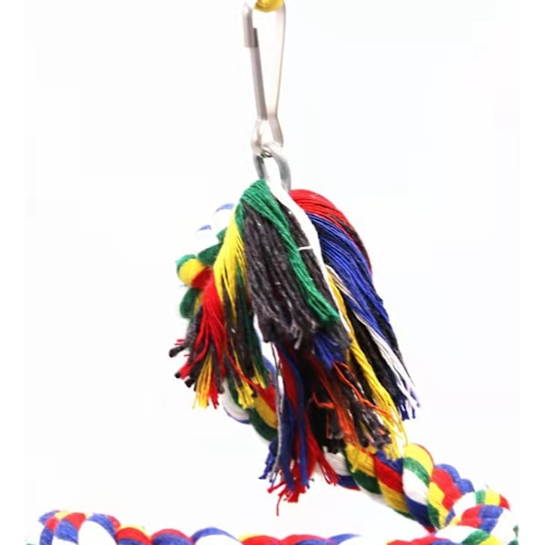 Fågelrep-pinne, papegojklätterrep, färgglad klätterrep-gunga med klocka och hängklämma, fågelrep-bungee-leksak för fåglar, undulater, parakiter