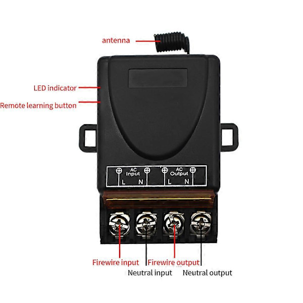 AC 220V 30A 1CH 433MHz Langaton Kaukosäädin RF Rele Vastaanotin + On/Off Lähetin Sähkölaitteille Lampuille