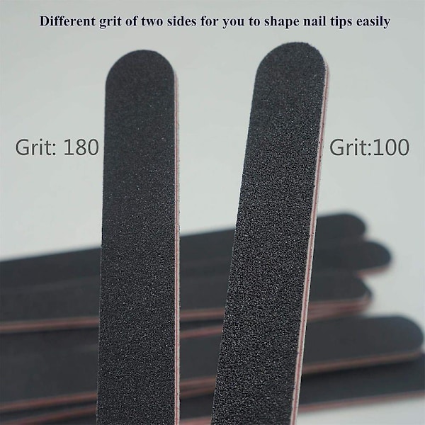10 st Professionella Dubbelsidiga Nagelfilar 100/180 Grit Sandpappersfil B