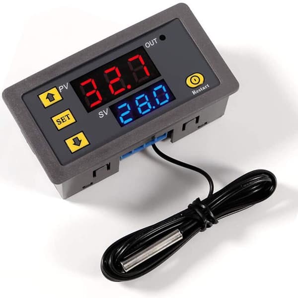Stykke W3230 AC 110V-220V Digital Temperaturkontroller, 20A Digital Display Termostat Kontrollbryter med 10K NTC Sensorprobe