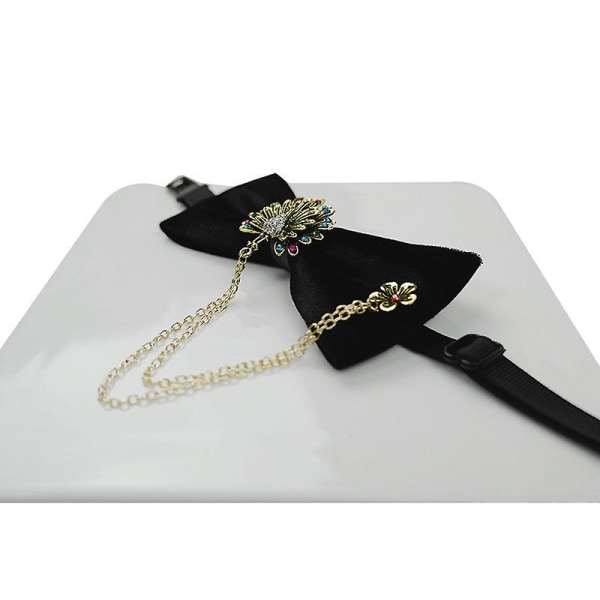 Velvet fluga Justerbar handgjord sammet slips black