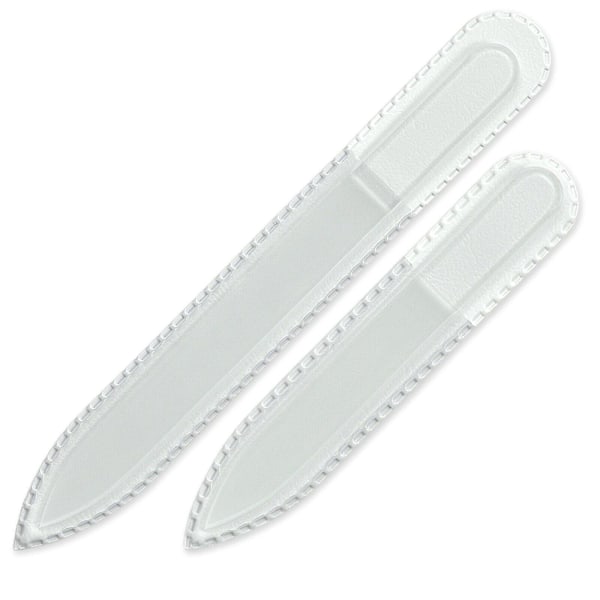 Sæt med 2 klare glas neglefile, håndlavet af tjekkisk hærdet T-MS glas