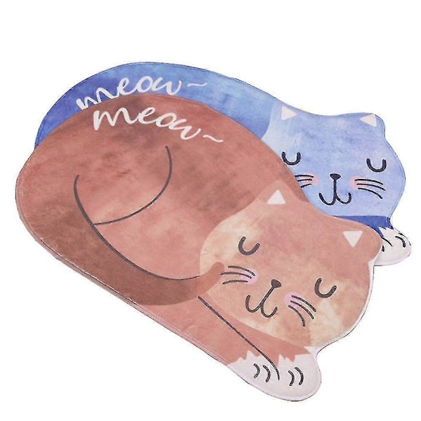 Dørmatte med sovende katt, 3D-printet teppe, sklisikre gulvmatter til soverom