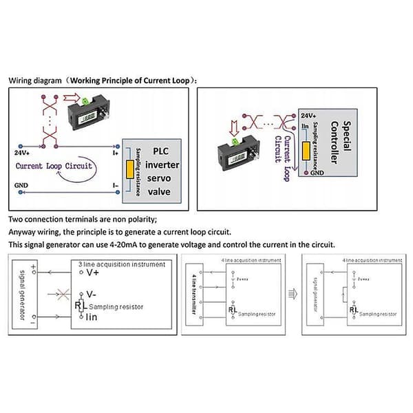 Ny 2-trådig 4-20MA Strömsignalgenerator Panelmonterad Strömloopgenerator 4 till 20MA Simulator