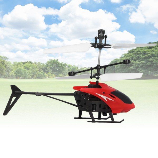 JFJC Mini RC Helikopter Stabil Rotationshastighet Förstärkningsbehandling Ljusfallbeständig Induktion Helikopterleksak Röd
