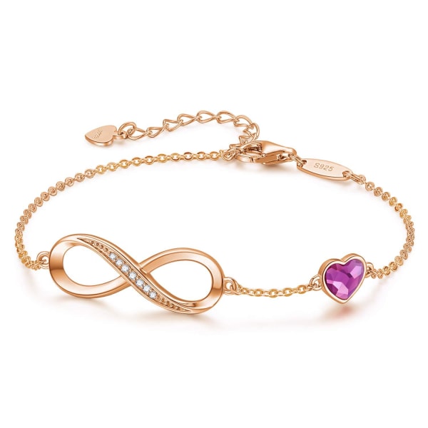Hjertesymbol sjarmarmbånd for kvinner Gold Bracelet - Purple