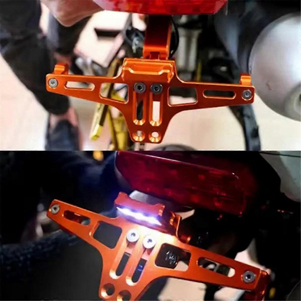 LED Motorcykel Nummerplade Lys Dekorativ Lampe Universal Aluminium Legering Baglygte Nummerplade Red