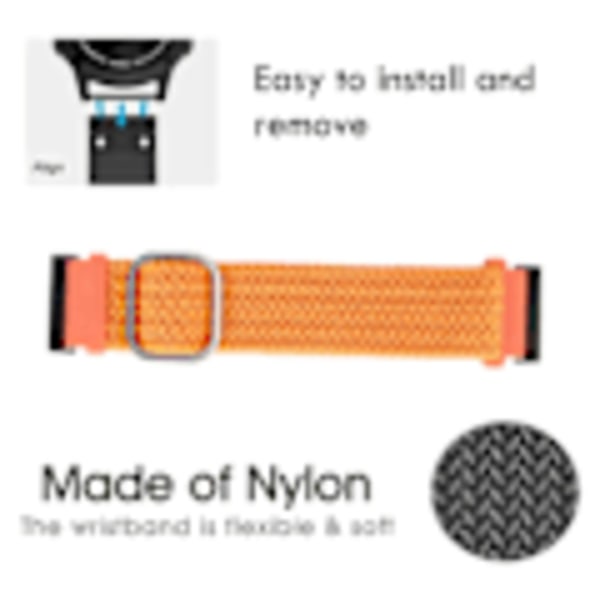 Justerbar Nylon Udskiftningsrem til Suunto7 Spartan - Orange
