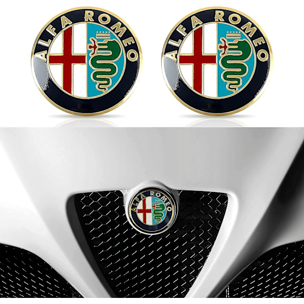 2 kpl (Kulta) Auton Konepellin Tavaratilan Logon Tarra Merkki Tarrat Koristelu, Alfa Romeo Giulietta Giulia Stelvio Spider Mito 147156159166 GT Auton Muotoilu