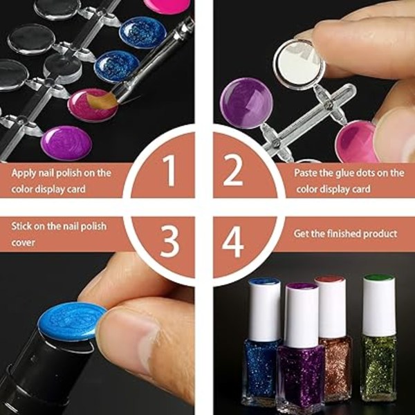 240 stk. Runde Falske Negle Display Tips - Transparent Neglekunst Display Kort Neglekunst Farve Display Tips Værktøj Negleprøve