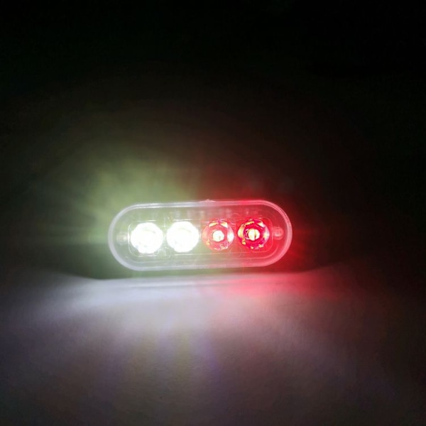 4 blinkende advarselslamper white/red