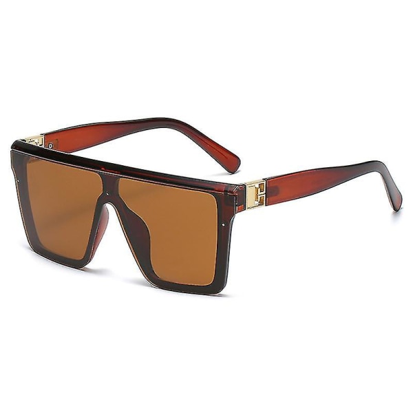 Flat Top Square Shades Gradient Solglasögon för män Brown
