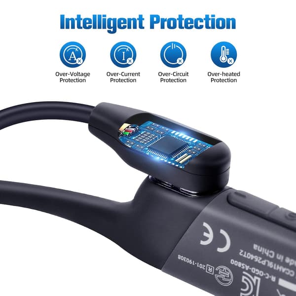 [1-pakning] Erstatningsmagnetisk ladekabel for AfterShokz Aeropex/OpenRun, OpenRun Mini, OpenRun Pro, OpenComm 2/UC Bone Conduction-hodetelefoner