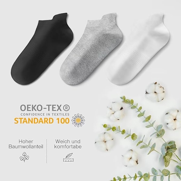 10 paria miesten ja naisten matalia sukkia, puuvillaiset lyhyet sukat, hengittävät urheilusukat, liukumattomat sukat