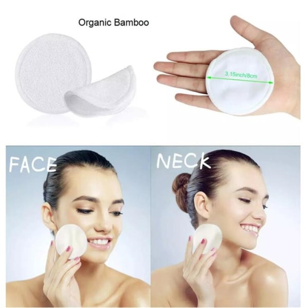 10-Pak Bamboo Fiber Makeup Remover Pads Bamboo cotton