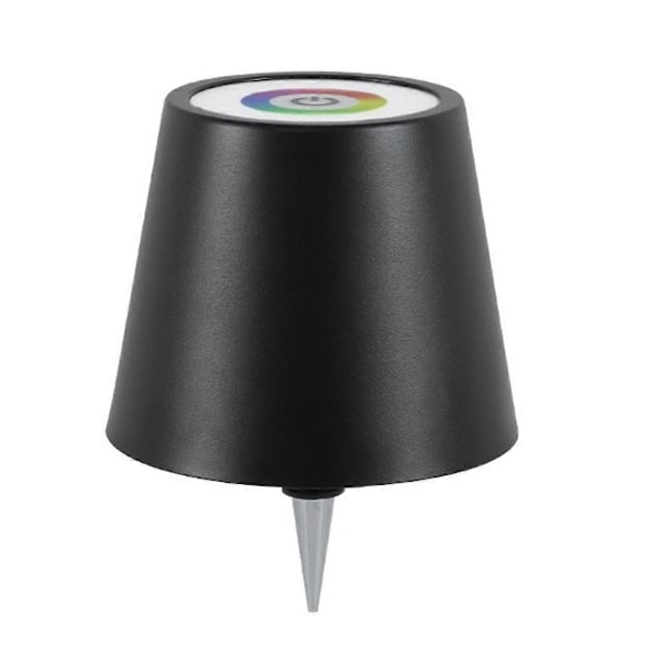 Trådløs flaskelampe RGB-moduser og 3-farget trinnløs dimming flaskelampeskjerm oppladbar flaskelampe Black