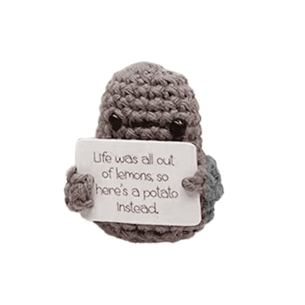 Positive Potatoes Knitting Potato Inspired Toy Tiny Dolls Funny Christams Gifts Gray B