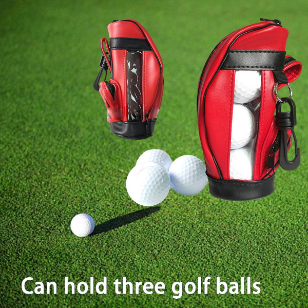 1 set Golfbollsväska Synlig design Dammtät dragkedja anti-scratch Slitbeständigt konstläder Portabel case Midjehållarväska Go White