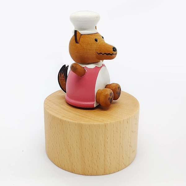 Söt Varg Mini Speldosa, Tecknade Trä Mekanisk Speldosa, Speldosans Gåva Som Sjunger Spirited Away, Bästa Gåvan För Pojke Flicka