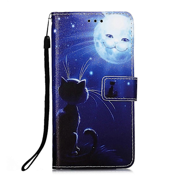 Kompatibelt med Samsung Galaxy A32 4g Fodral Läder Flip Plånboksfodral med Kortplats Hållare Ställ Mönster - Katt Och Sol