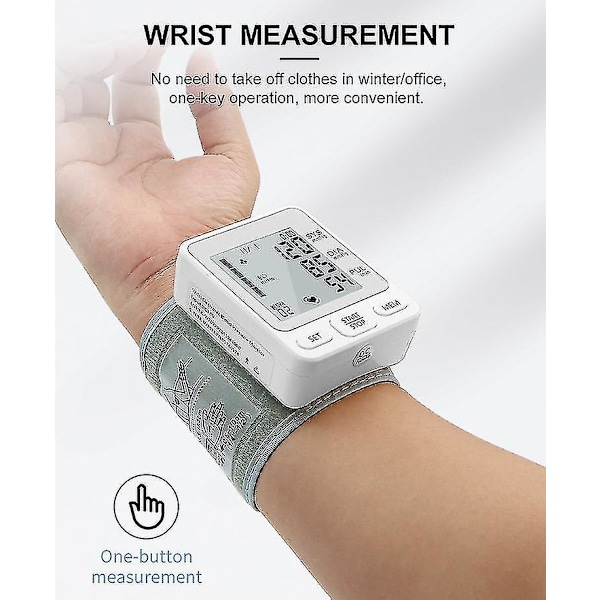 Digitalt medicinsk LCD håndledsblodtryksapparat automatisk blodtryksmåler tonometer håndledsblodtryksmåler tonometer PXCL