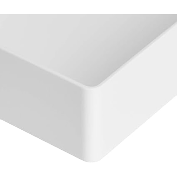 Rektangulär förvaringslåda i plast, tillbehörsfack, 24,1 x 17 x 5 cm, Vit