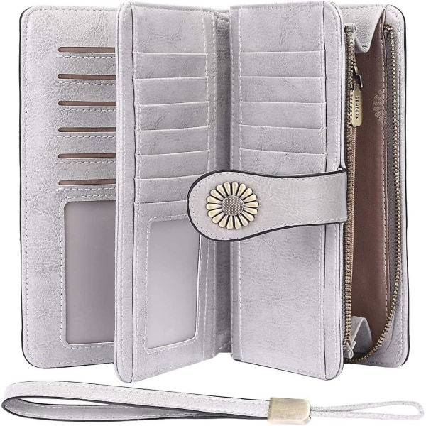 Suuri naisten lompakko, naisten lompakko, tyylikäs ja tyylikäs pehmeästä nahasta valmistettu lompakko