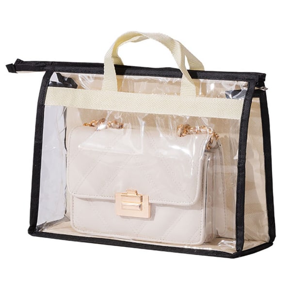 Andningsbar fuktsäker väska dammpåse garderob förseglad läderväska skydd förvaringsväska (beige M)